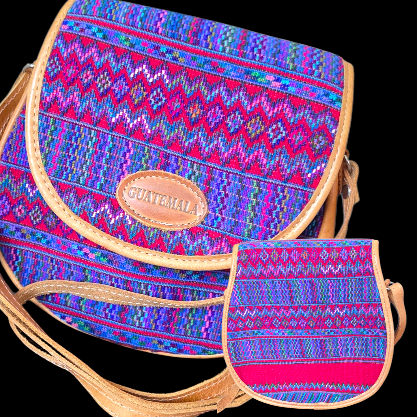 Bags 1/2 moon leather with Guatemala logo