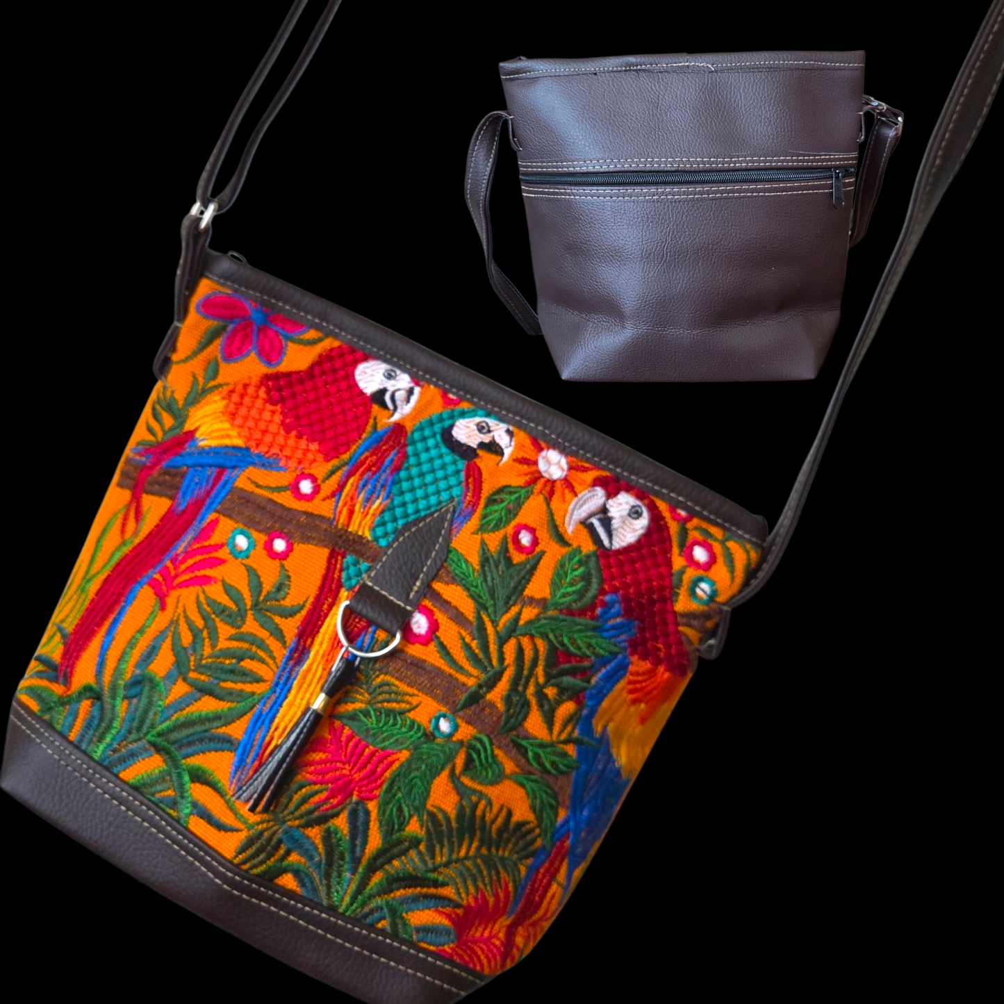 Bags small square w/long belt
