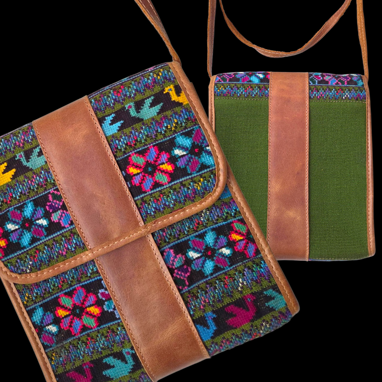 Bags center leather middle stripe